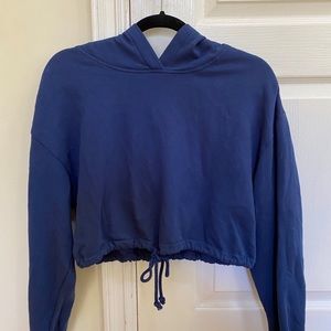 PacSun L.A HEARTS blue tie scrunch cropped hoodie